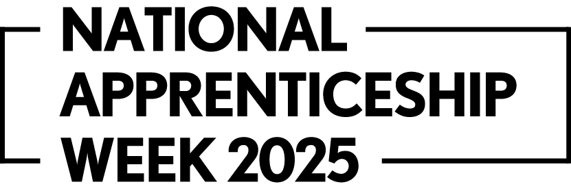 The National Apprenticeship Week 2025 Logo displayed as black text on a white background