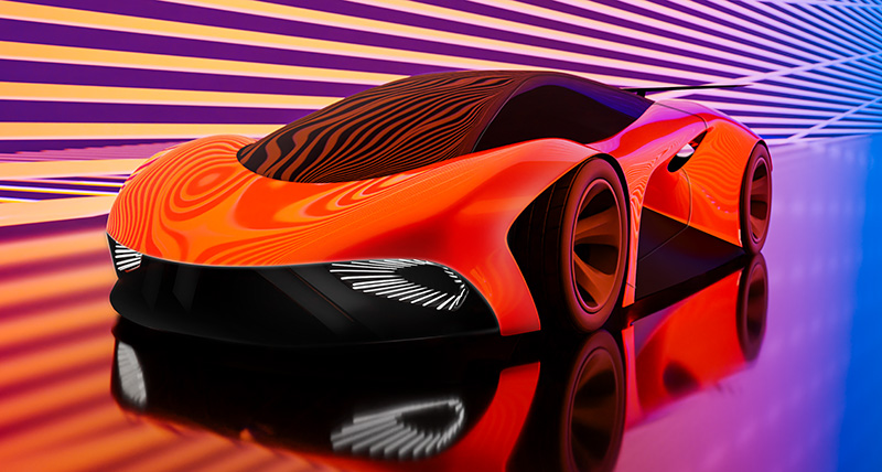 A futuristic sports car design