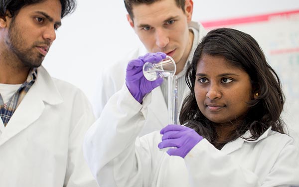 female student in the lab